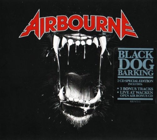 Black dog barking