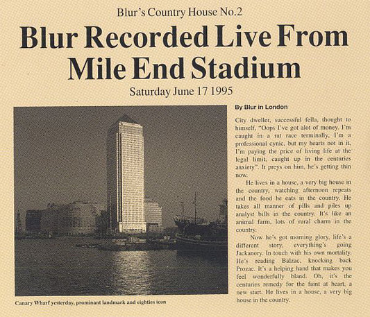 blur cds Blur Recorded Live From Mile End Stadium