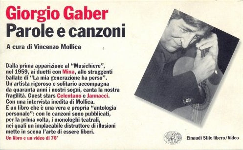Gaber Parole e Canzoni a cura di Vincenzo Mollica